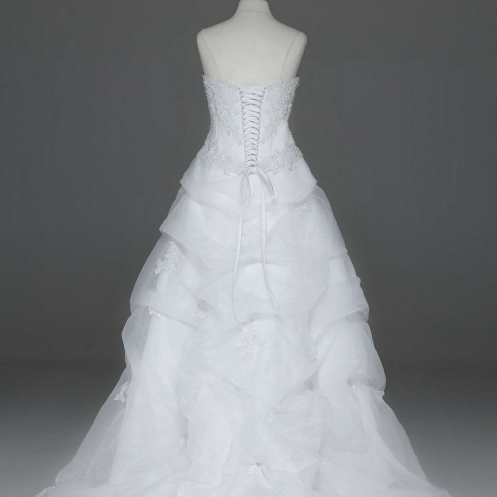 Organza Corset with Beaded Lace Appliques